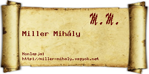 Miller Mihály névjegykártya